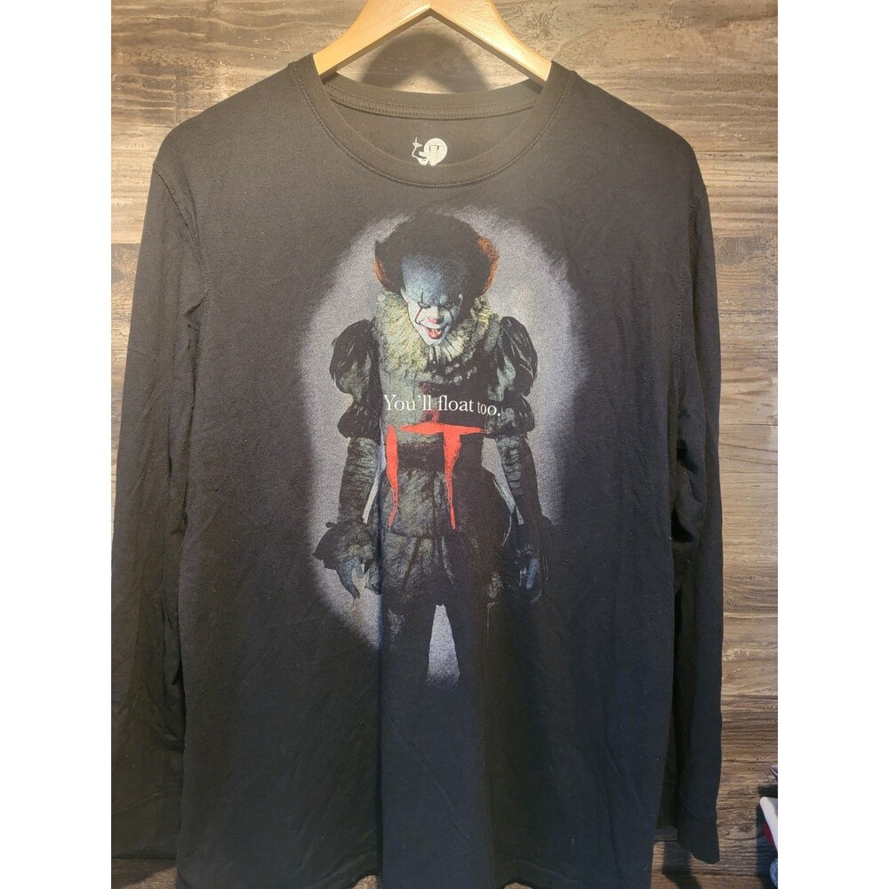 IT Movie Graphic T Shirt You’ll Float Too Pennywise Clown Horror Official Men Xl